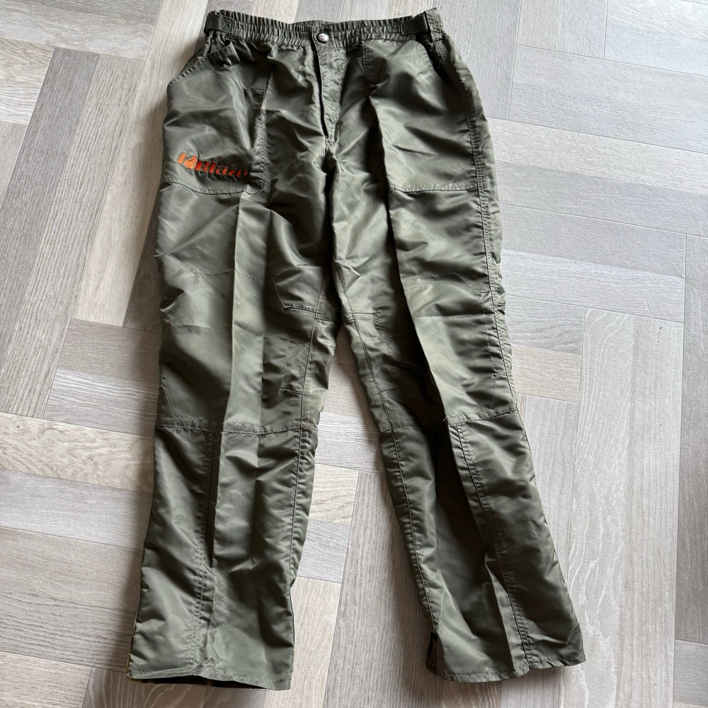 Johnny Blaze XL Olive Green Nylon‎ Embroidered Logo Track Pants Mens XL